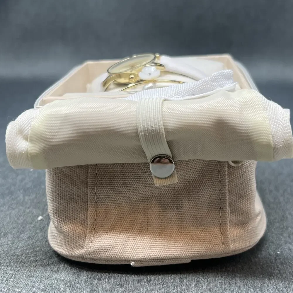 NEW Folio Floral Embroidered Jewelry Travel Gift Case Rose Gold Tone Watch Set